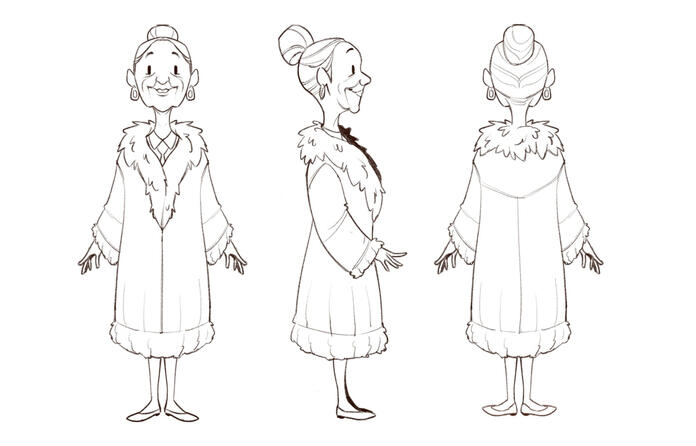 Continuation of the character design for "ETIC Ideia" - 2024, where I created the senior version of the same lady.