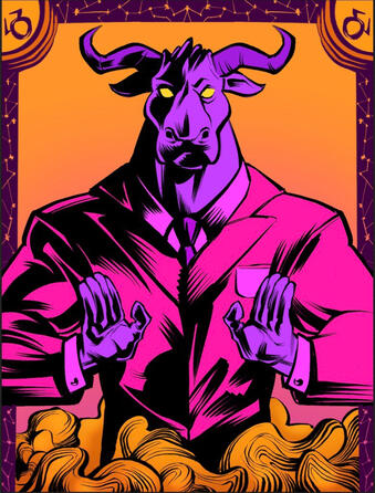 Taurus tarot-style card